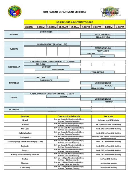 bghmc opd appointment|OUT PATIENT DEPARTMENT SCHEDULE .